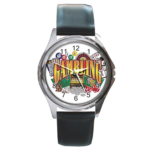 Gambling Round Metal Watch from UrbanLoad.com Front