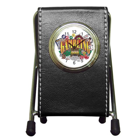 Gambling Pen Holder Desk Clock from UrbanLoad.com Front