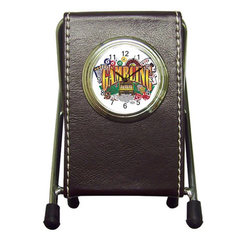 Gambling Pen Holder Desk Clock from UrbanLoad.com Front