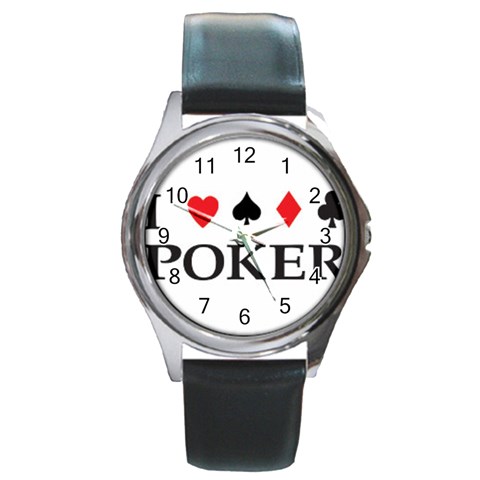 Poker Round Metal Watch from UrbanLoad.com Front