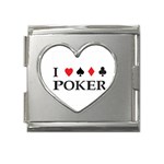 Poker Mega Link Heart Italian Charm (18mm)