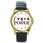 Poker Round Gold Metal Watch