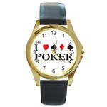 Poker Round Gold Metal Watch