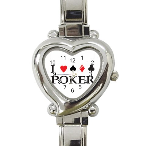 Poker Heart Italian Charm Watch from UrbanLoad.com Front