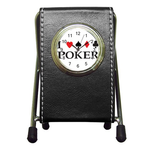 Poker Pen Holder Desk Clock from UrbanLoad.com Front