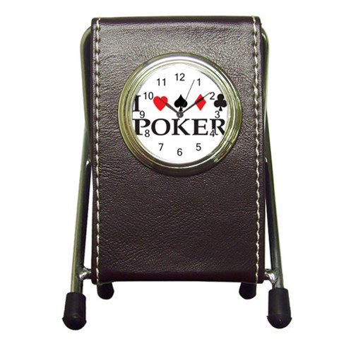 Poker Pen Holder Desk Clock from UrbanLoad.com Front