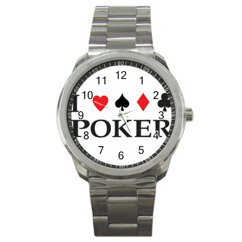 Poker Sport Metal Watch from UrbanLoad.com Front