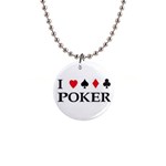 Poker 1  Button Necklace