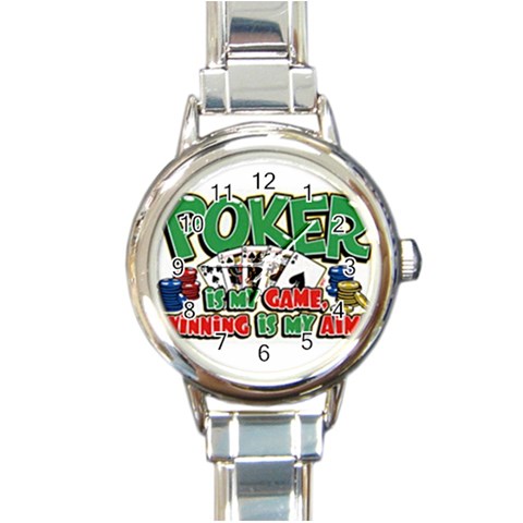 Poker Game Round Italian Charm Watch from UrbanLoad.com Front