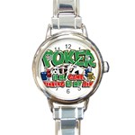 Poker Game Round Italian Charm Watch