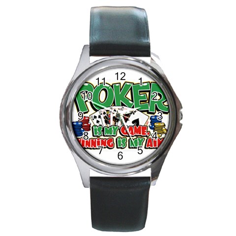 Poker Game Round Metal Watch from UrbanLoad.com Front