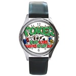 Poker Game Round Metal Watch