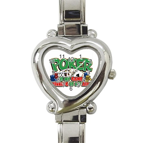 Poker Game Heart Italian Charm Watch from UrbanLoad.com Front