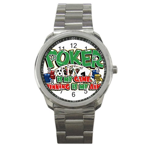 Poker Game Sport Metal Watch from UrbanLoad.com Front