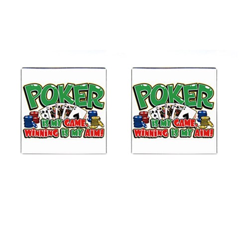 Poker Game Cufflinks (Square) from UrbanLoad.com Front(Pair)