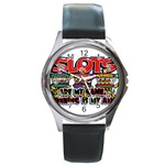 Slots Round Metal Watch