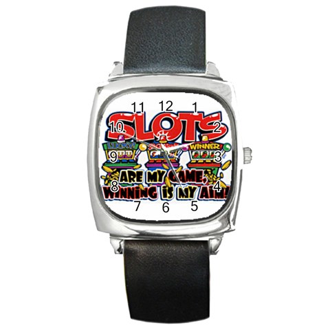 Slots Square Metal Watch from UrbanLoad.com Front