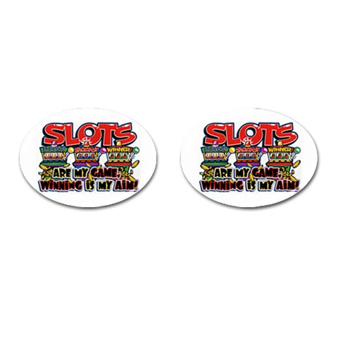 Slots Cufflinks (Oval) from UrbanLoad.com Front(Pair)