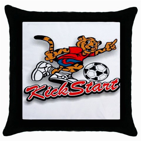 Soccer Throw Pillow Case (Black) from UrbanLoad.com Front