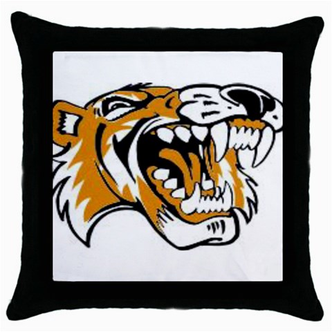 Tiger Throw Pillow Case (Black) from UrbanLoad.com Front