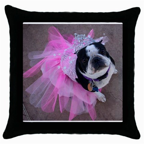 Lil TuTu Throw Pillow Case (Black) from UrbanLoad.com Front