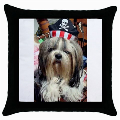 the Pirate Throw Pillow Case (Black) from UrbanLoad.com Front