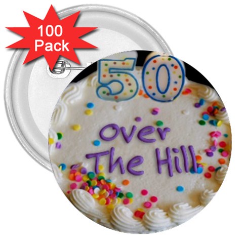 50th B Day 3  Button (100 pack) from UrbanLoad.com Front