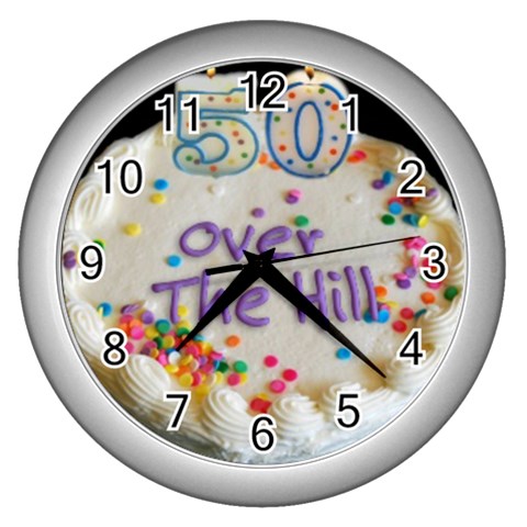 50th B Day Wall Clock (Silver) from UrbanLoad.com Front