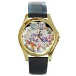 50th B Day Round Gold Metal Watch