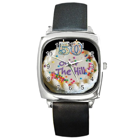 50th B Day Square Metal Watch from UrbanLoad.com Front