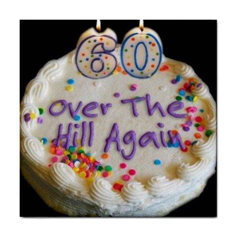 60th B Day Tile Coaster from UrbanLoad.com Front