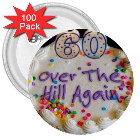 60th B Day 3  Button (100 pack) from UrbanLoad.com Front