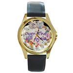 60th B Day Round Gold Metal Watch