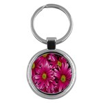 Pink Flowers Key Chain (Round)