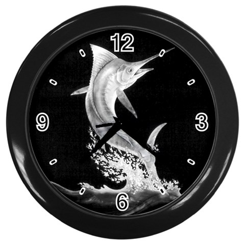 Marlin Sportfishing D21 Wall Clock (Black) from UrbanLoad.com Front