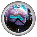 Purple Coral Wall Clock (Silver)