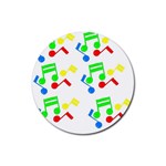 Music Notes Rubber Coaster (Round)