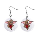 crazy_dog 1  Button Earrings