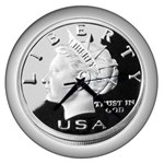 Liberty Dollar Wall Clock (Silver)