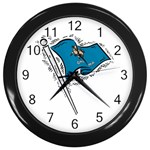 State Flag Oklahoma Wall Clock (Black)