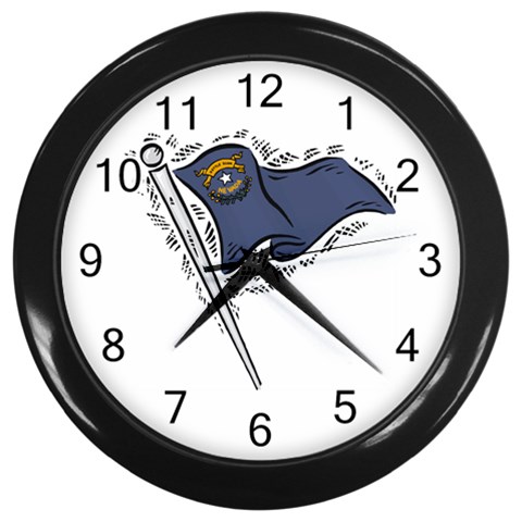 State Flag Nevada Wall Clock (Black) from UrbanLoad.com Front