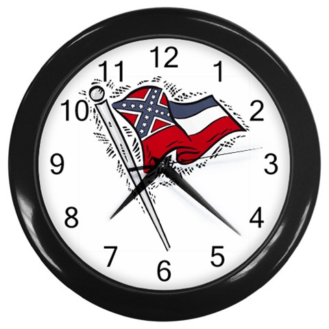 State Flag Mississippi Wall Clock (Black) from UrbanLoad.com Front