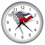 State Flag Mississippi Wall Clock (Silver)