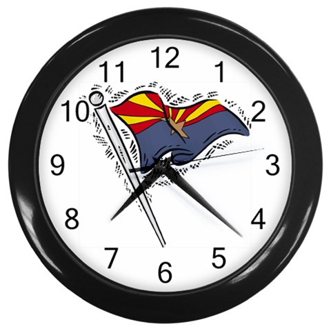 State Flag Arizona Wall Clock (Black) from UrbanLoad.com Front
