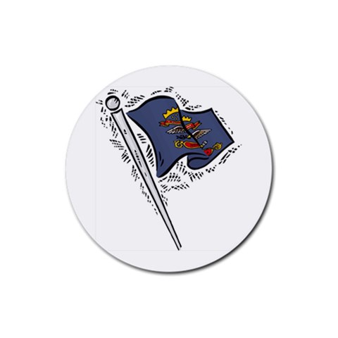 State Flag North Dakota Rubber Round Coaster (4 pack) from UrbanLoad.com Front