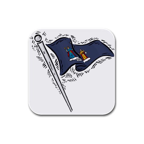 State Flag New York Rubber Square Coaster (4 pack) from UrbanLoad.com Front