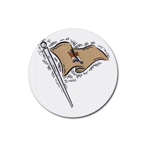 State Flag New Jersey Rubber Round Coaster (4 pack) from UrbanLoad.com Front