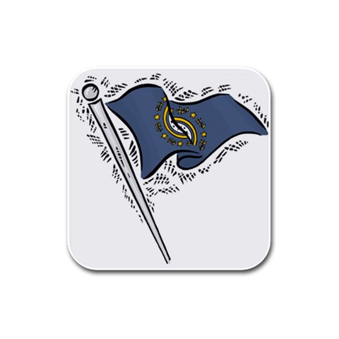 State Flag New Hampshire Rubber Square Coaster (4 pack) from UrbanLoad.com Front