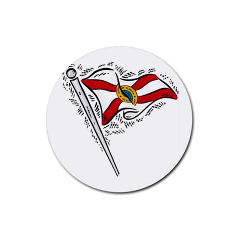 State Flag Florida Rubber Round Coaster (4 pack) from UrbanLoad.com Front