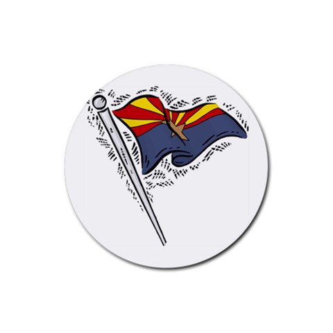 State Flag Arizona Rubber Round Coaster (4 pack) from UrbanLoad.com Front